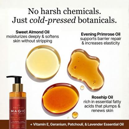 Besque Original Magic Body Oil, 3.4oz, After Shower Body Oil For Women, Hydrating Skin Care For Full Body That Plumps, Tightens, & Firms Skin With Natural Ingredients, Made In UK - Pack of 1